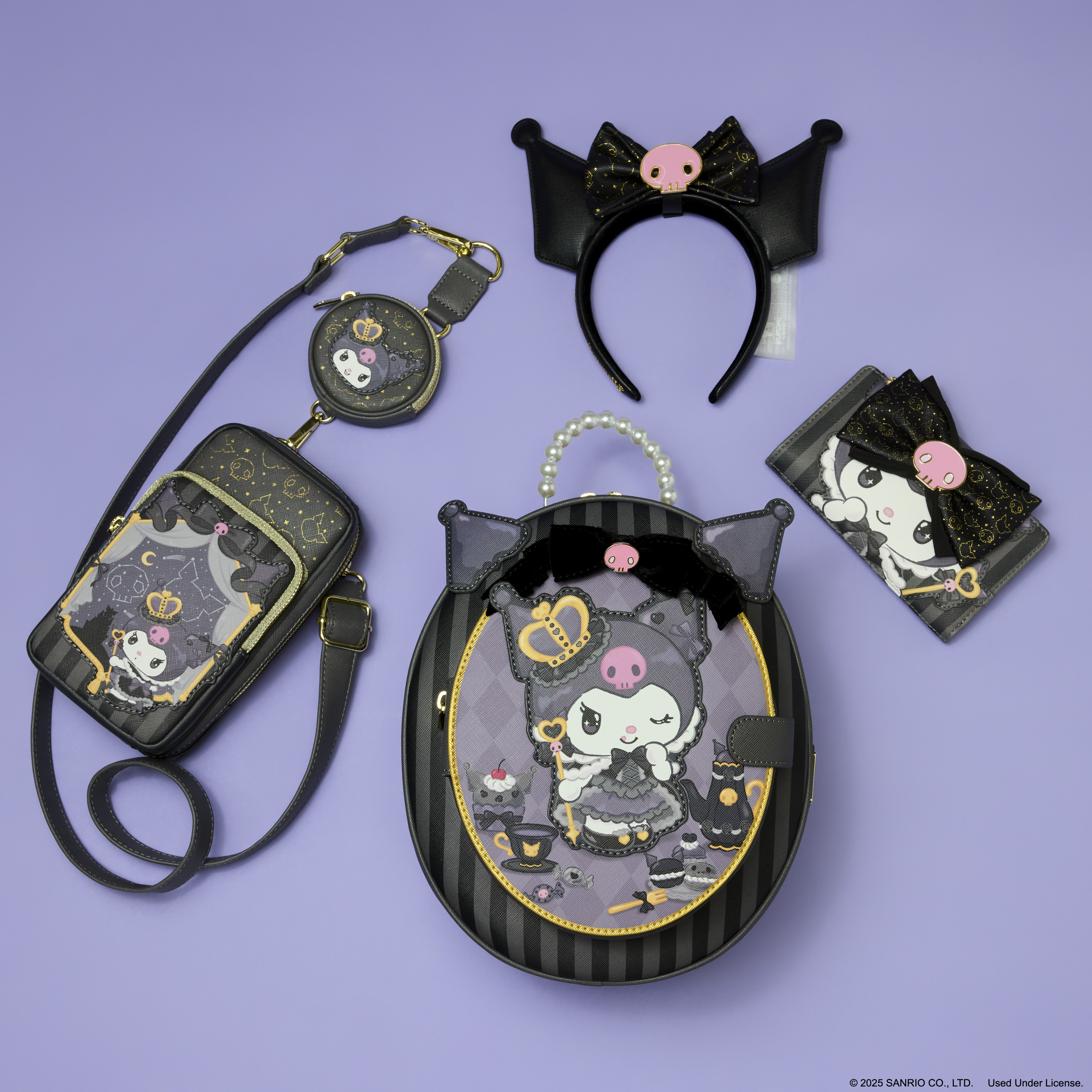 Sanrio Kuromi 20th Anniversary Cell Phone Crossbody Bag with Coin Bag - Image 3