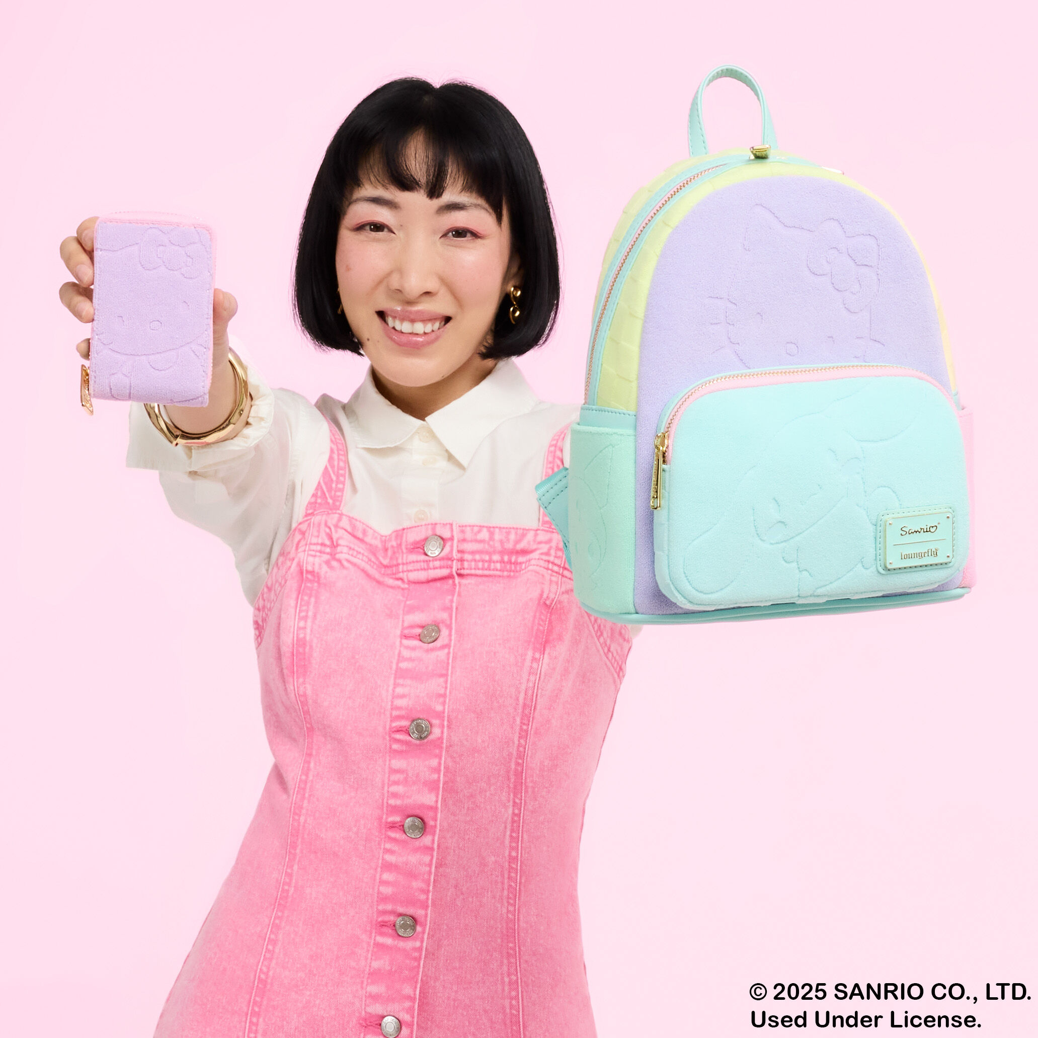 SDCC Limited Edition Hello Kitty & Friends Color Block Terry Cloth Mini Backpack - Image 2